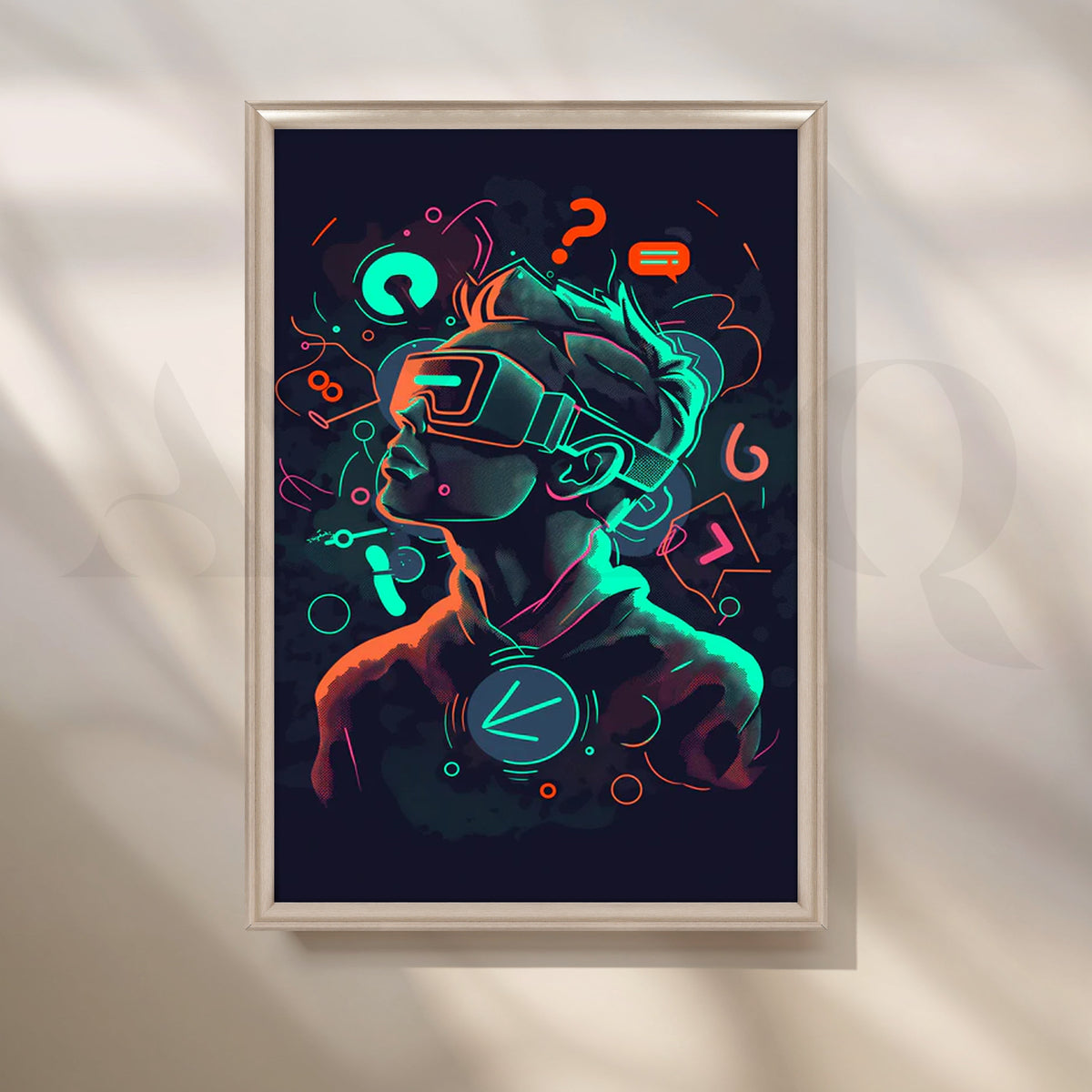 Neon VR Dreamer Canvas Painting for Gaming Room – Asha Art Studio – Image 4