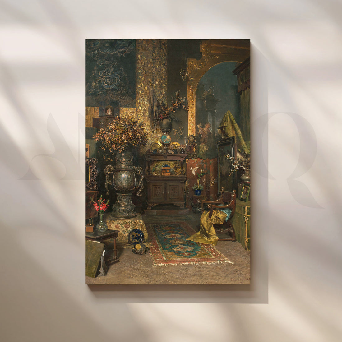 Opulent Interior Still Life Canvas Artwork – Asha Art Studio