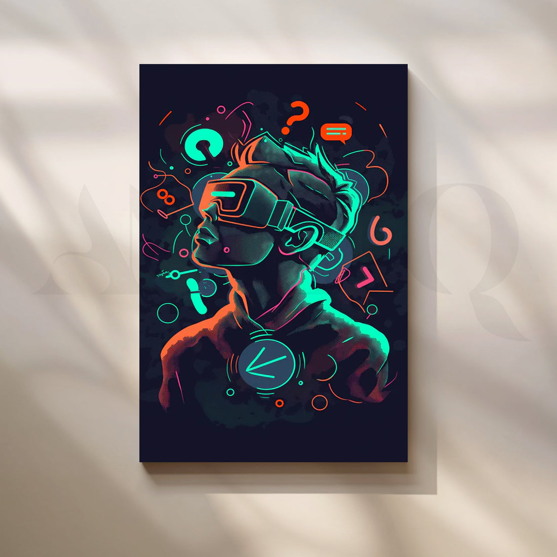 Neon VR Dreamer Canvas Painting for Gaming Room – Asha Art Studio