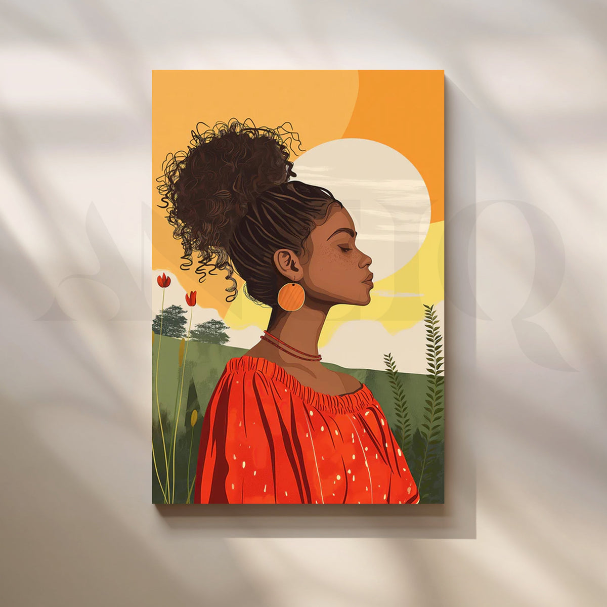 Sunlit Grace Canvas Painting for Boho Living Room – Asha Art Studio