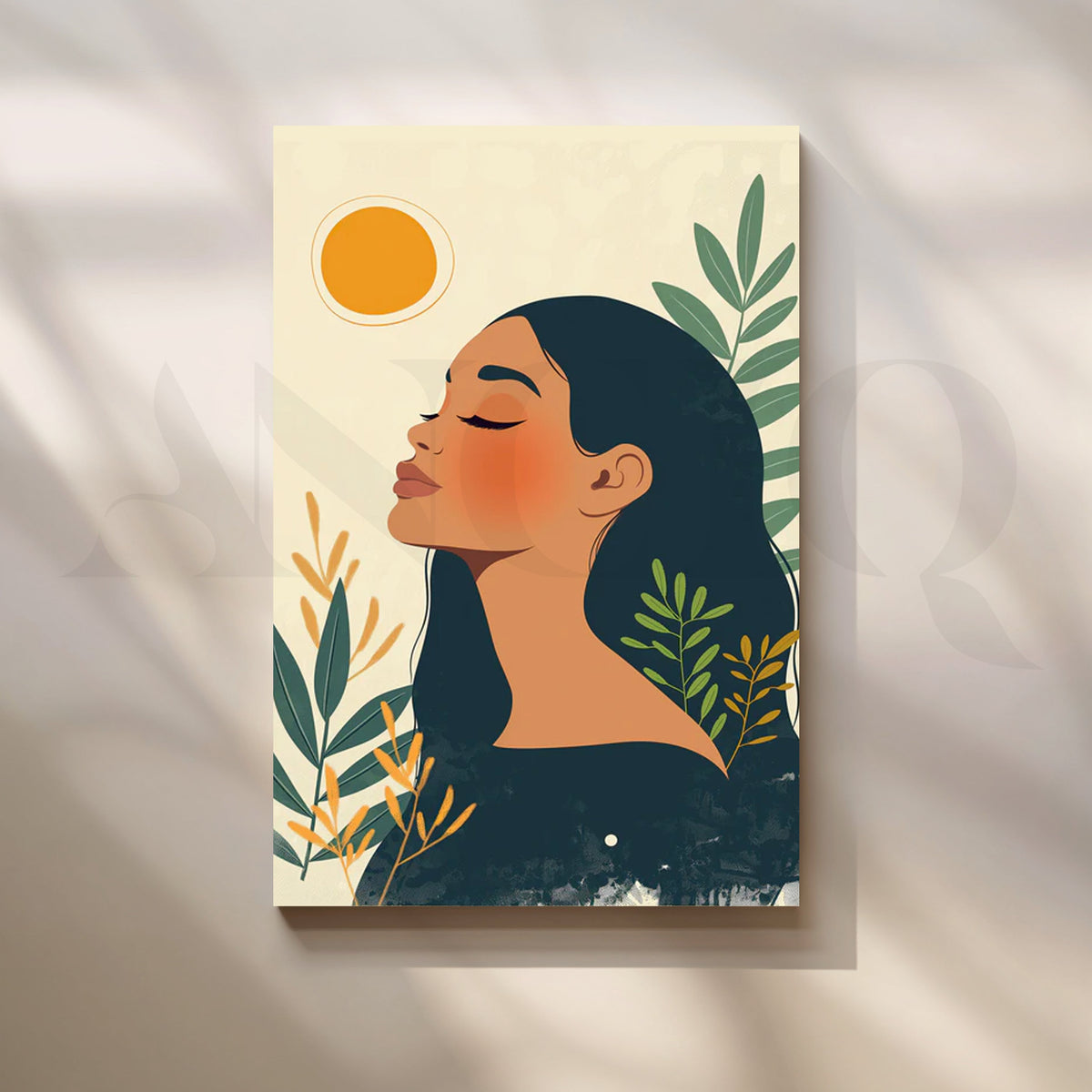 Sunlit Serenity Canvas Painting for Bedroom – Asha Art Studio