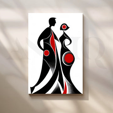 Abstract Couple Silhouette Canvas – Asha Art Studio