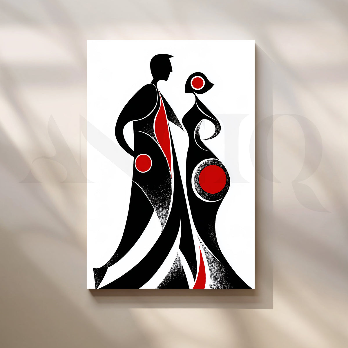 Abstract Couple Silhouette Canvas – Asha Art Studio