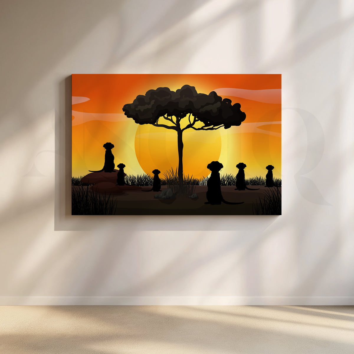 Savannah Sunset Canvas Artwork – Asha Art Studio