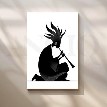 The Tribal Musician Canvas Artwork – Asha Art Studio