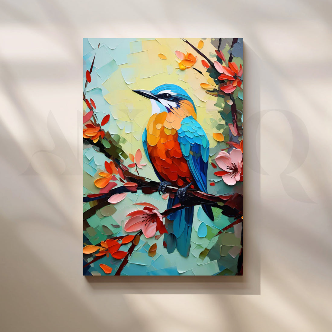 Blossom Perch Canvas Painting for Bedroom – Asha Art Studio