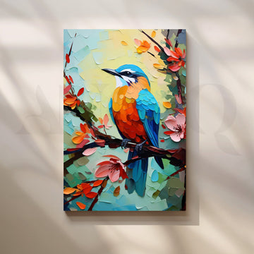 Blossom Perch Canvas Painting for Bedroom – Asha Art Studio