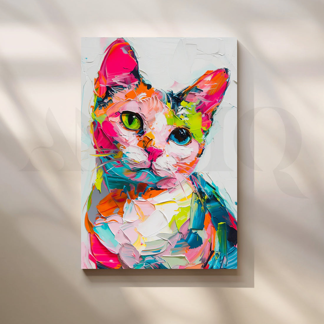 Pop Palette Kitty Canvas Painting for Kids’ Room – Asha Art Studio