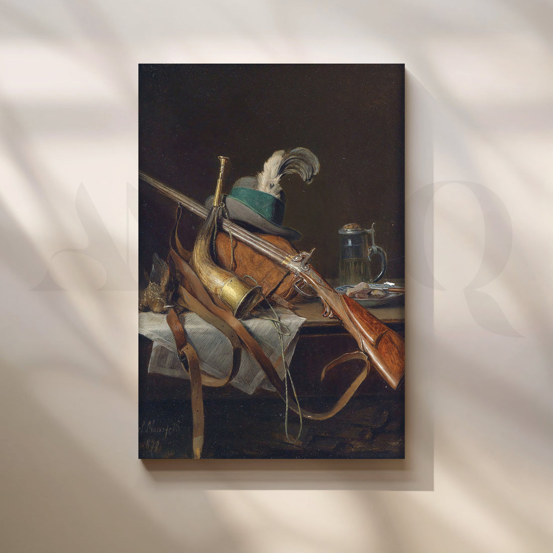 Hunter’s Table Still Life Canvas Artwork – Asha Art Studio