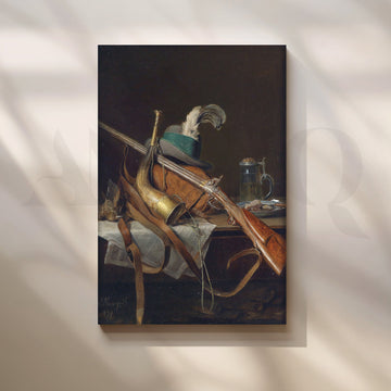Hunter’s Table Still Life Canvas Artwork – Asha Art Studio