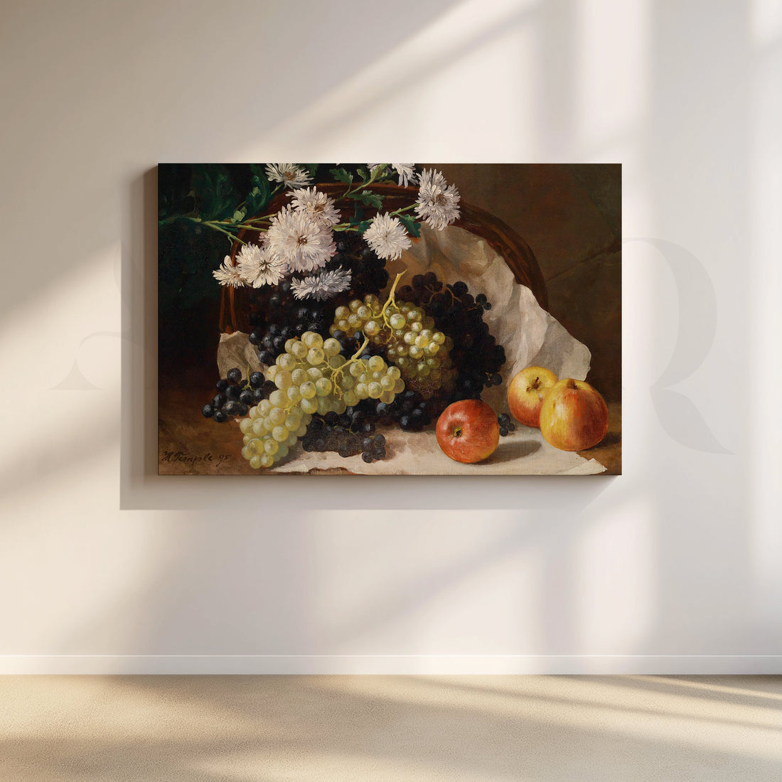 Grapes and Apples Still Life Canvas Artwork – Asha Art Studio