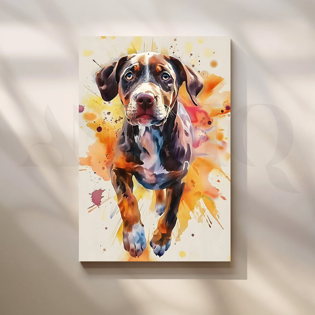 Joyful Sprint Puppy Canvas Painting for Family Room – Asha Art Studio