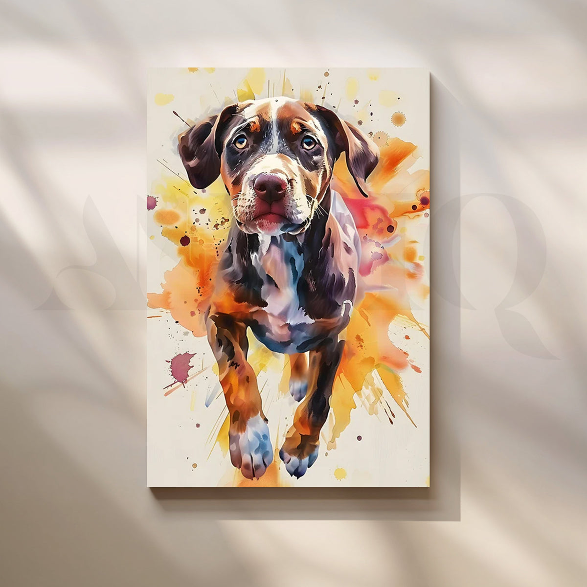 Joyful Sprint Puppy Canvas Painting for Family Room – Asha Art Studio