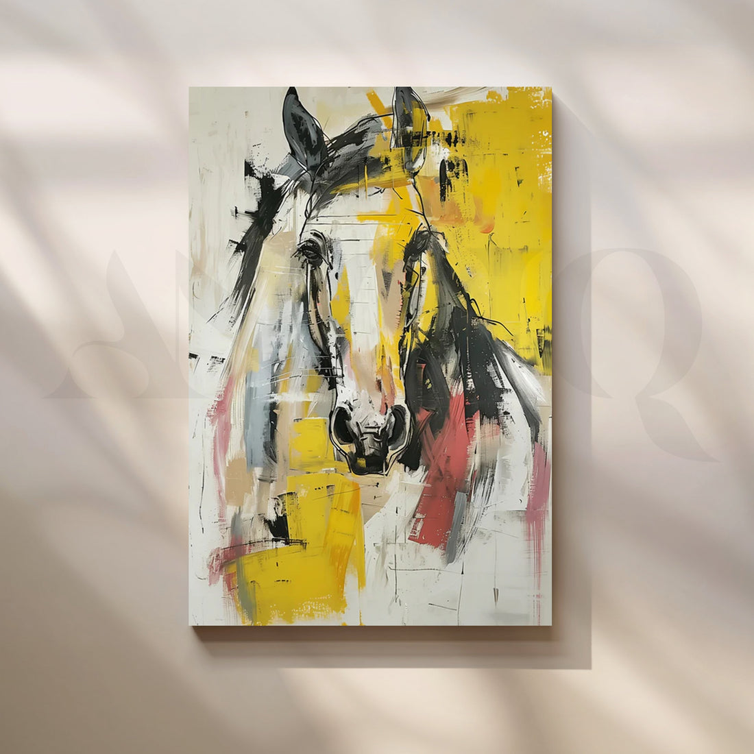 Sunlit Stallion Horse Canvas Artwork – Asha Art Studio