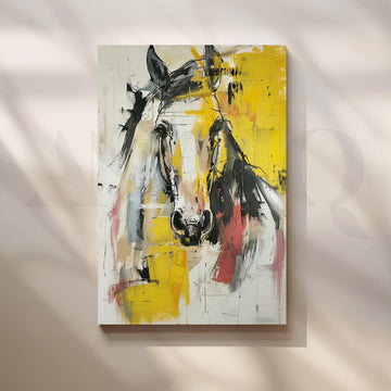 Sunlit Stallion Horse Canvas Artwork – Asha Art Studio