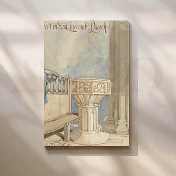 Church Baptismal Font Canvas Artwork – Asha Art Studio