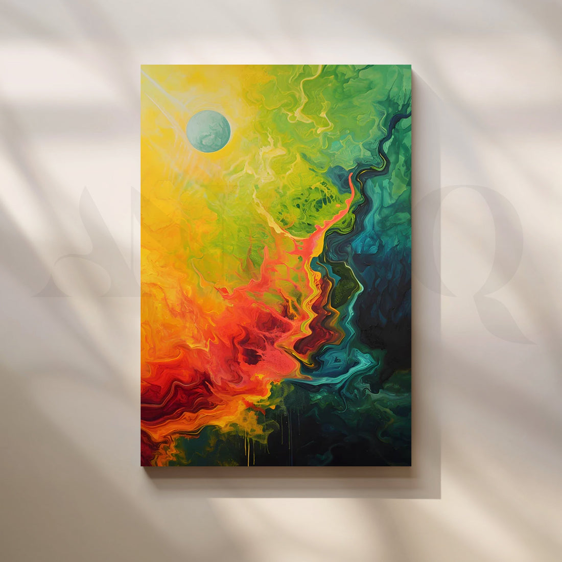 Solar Bloom Horizon Canvas Painting for Contemporary Office – Asha Art Studio