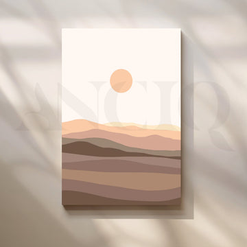 Blush Horizon Canvas Painting for Boho Bedroom – Asha Art Studio