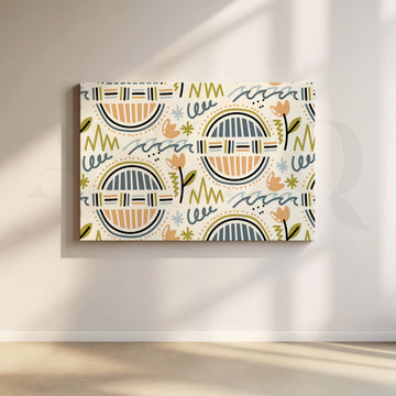 Playful Geometry Canvas Artwork – Asha Art Studio