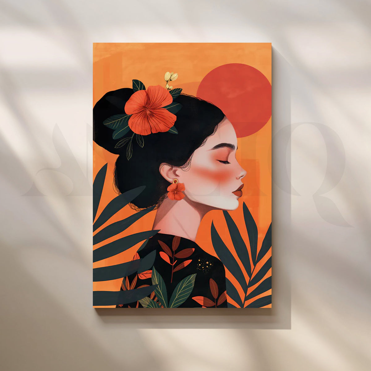 Hibiscus Dawn Canvas Painting for Dining Room – Asha Art Studio