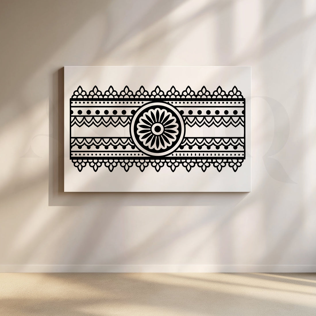 Classic Rangoli Motif Canvas Artwork – Asha Art Studio