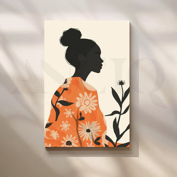 Floral Shadow Muse Canvas Painting for Staircase – Asha Art Studio