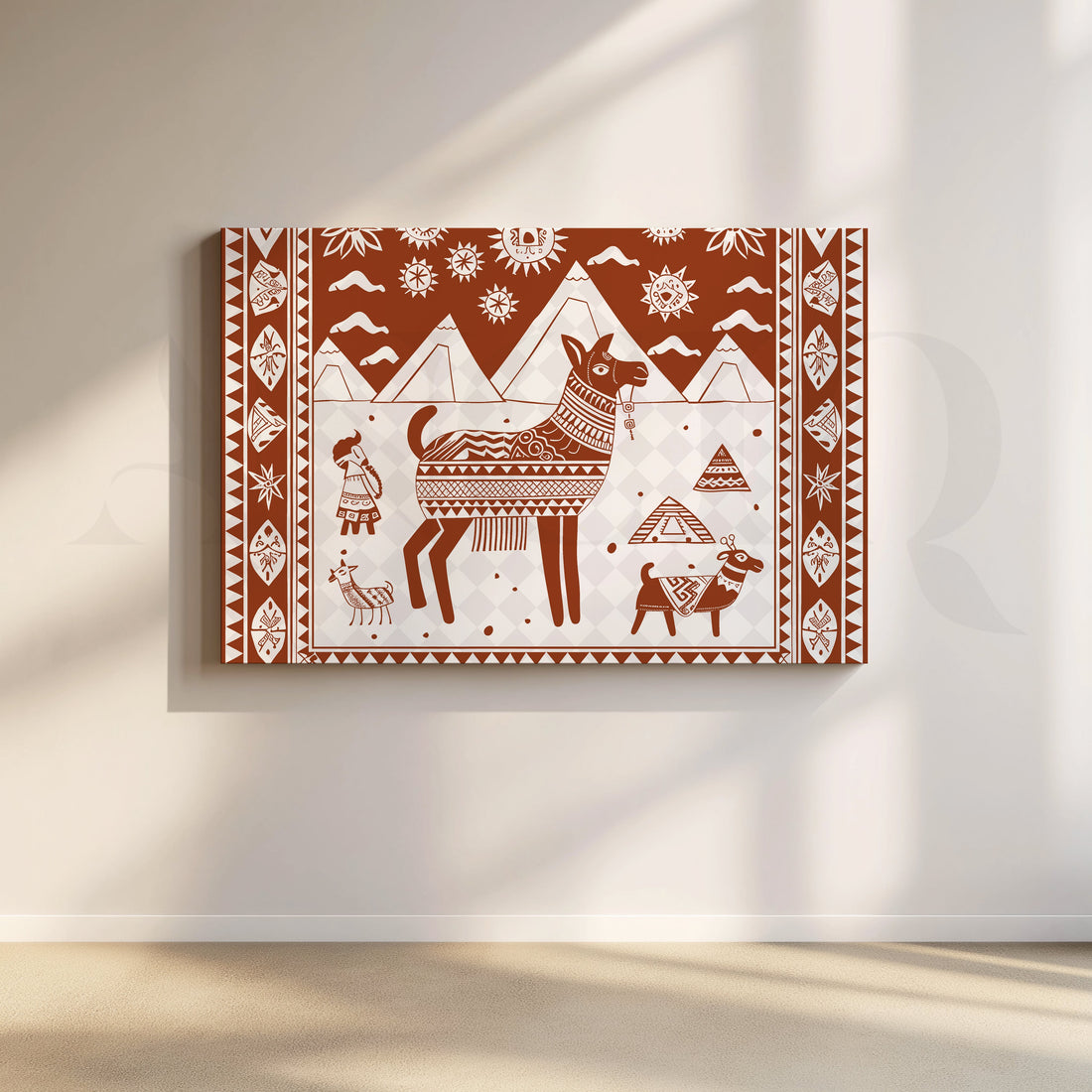 Mountain Llamas Canvas Artwork – Asha Art Studio
