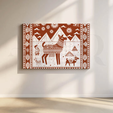 Mountain Llamas Canvas Artwork – Asha Art Studio