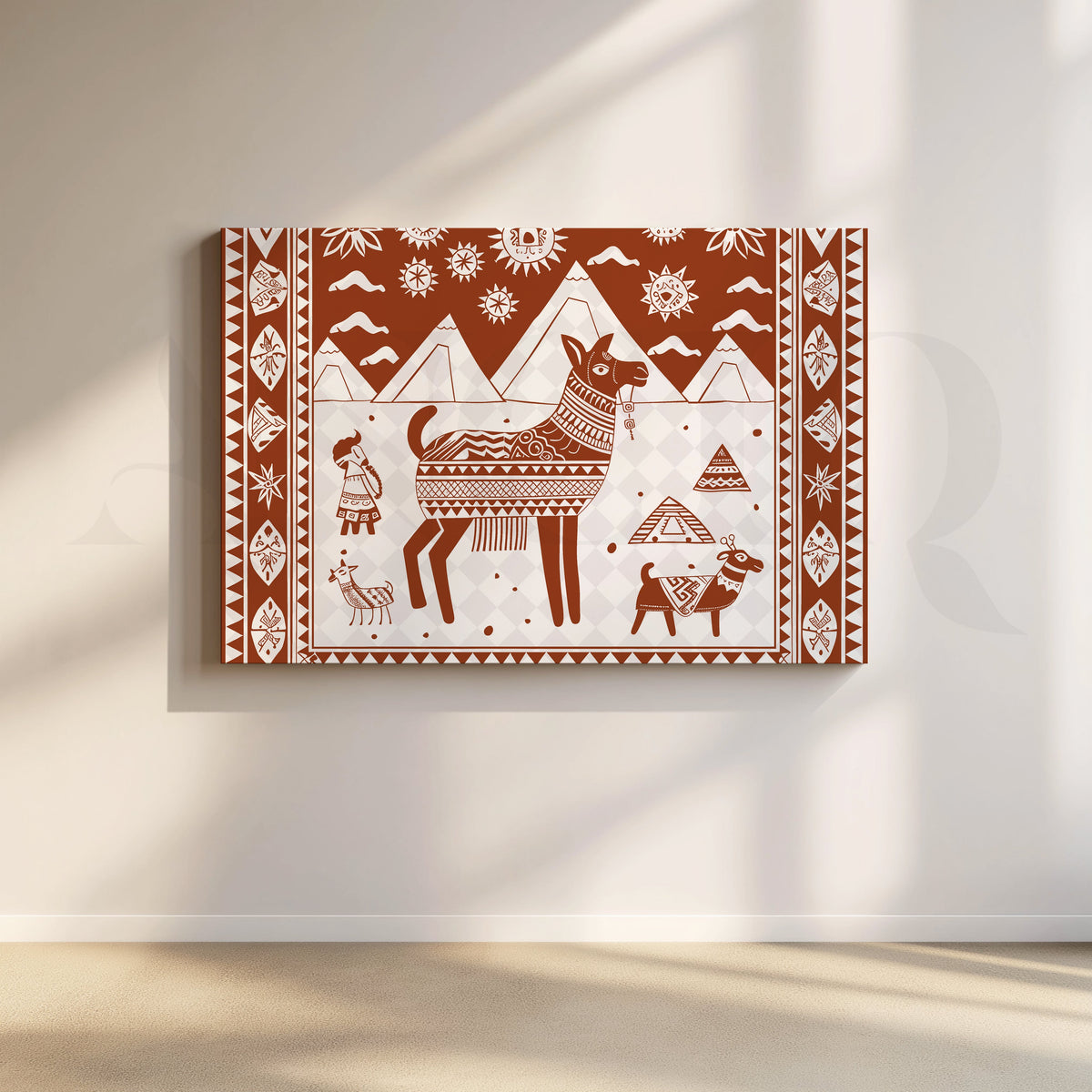 Mountain Llamas Canvas Artwork – Asha Art Studio