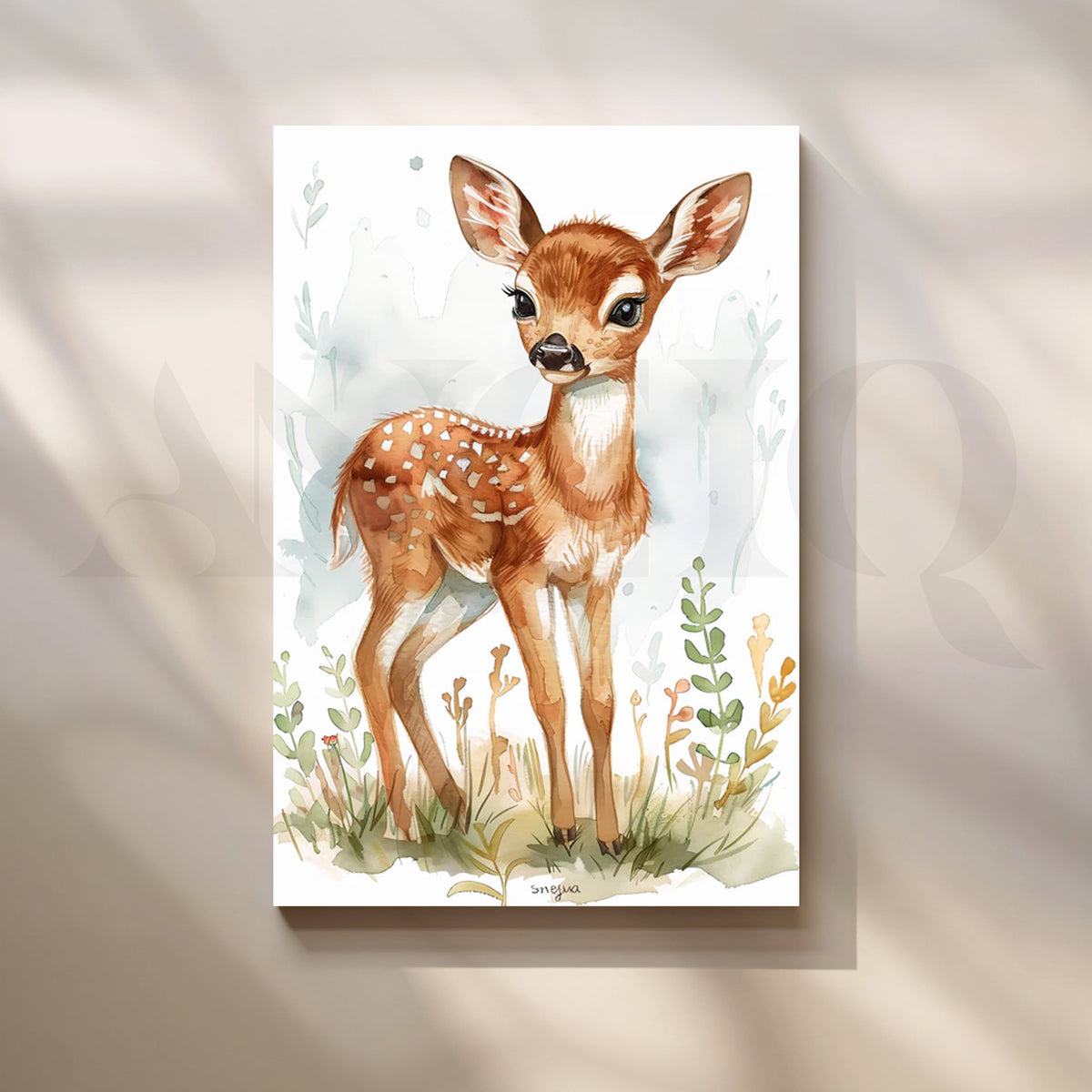 Whispering Fawn Canvas Painting for Nursery & Kids’ Room – Asha Art Studio