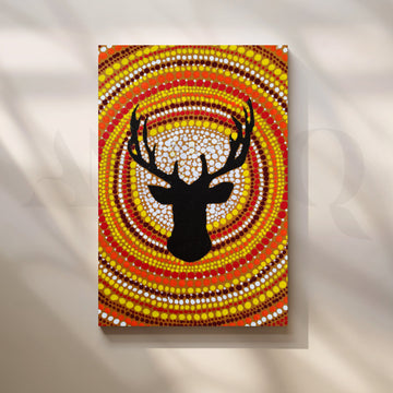 Solar Stag Canvas Artwork – Asha Art Studio
