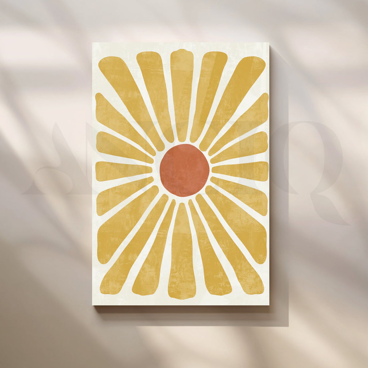 Sunburst Daisy Canvas Painting for Bright Boho Living Rooms – Asha Art Studio