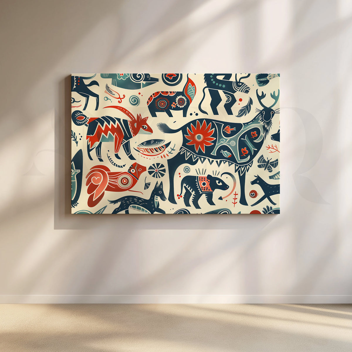 Folk Jungle Harmony Canvas Artwork – Asha Art Studio