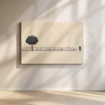The Silent Shepherd Canvas Artwork – Asha Art Studio