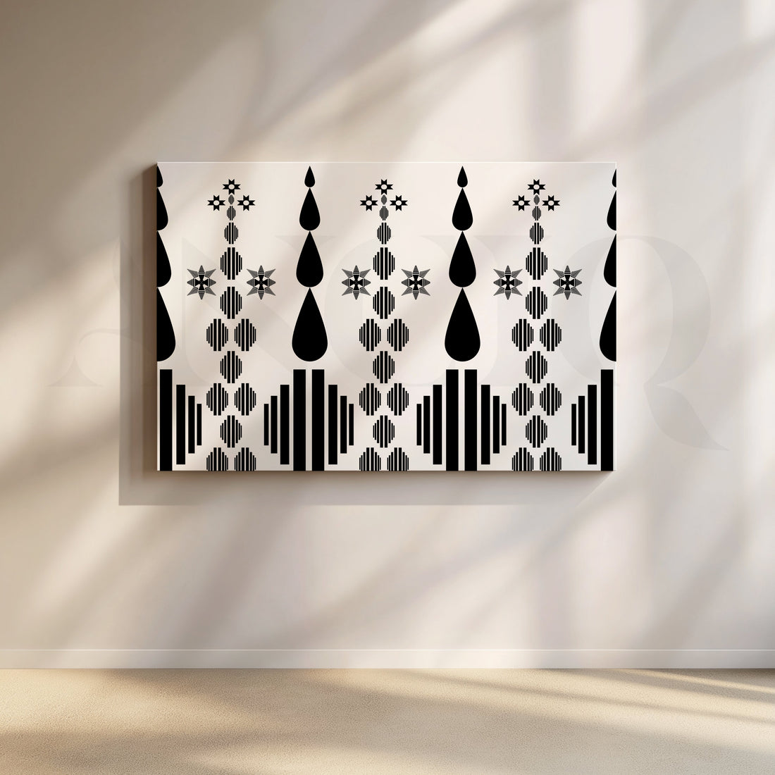 Tribal Geometry Symphony Canvas – Asha Art Studio
