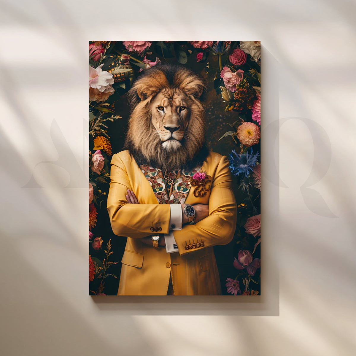 The Dapper Lion Canvas Painting for Eclectic Study – Asha Art Studio