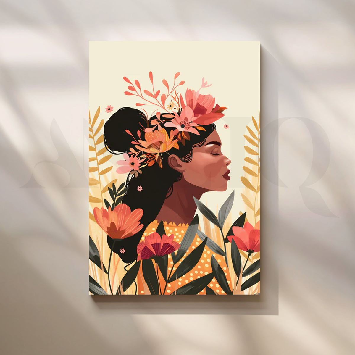Tropical Turban Canvas Painting for Modern Living Room – Asha Art Studio
