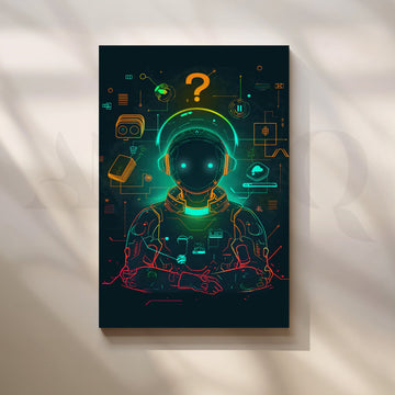 Neon AI Navigator Canvas Painting for Home Office – Asha Art Studio