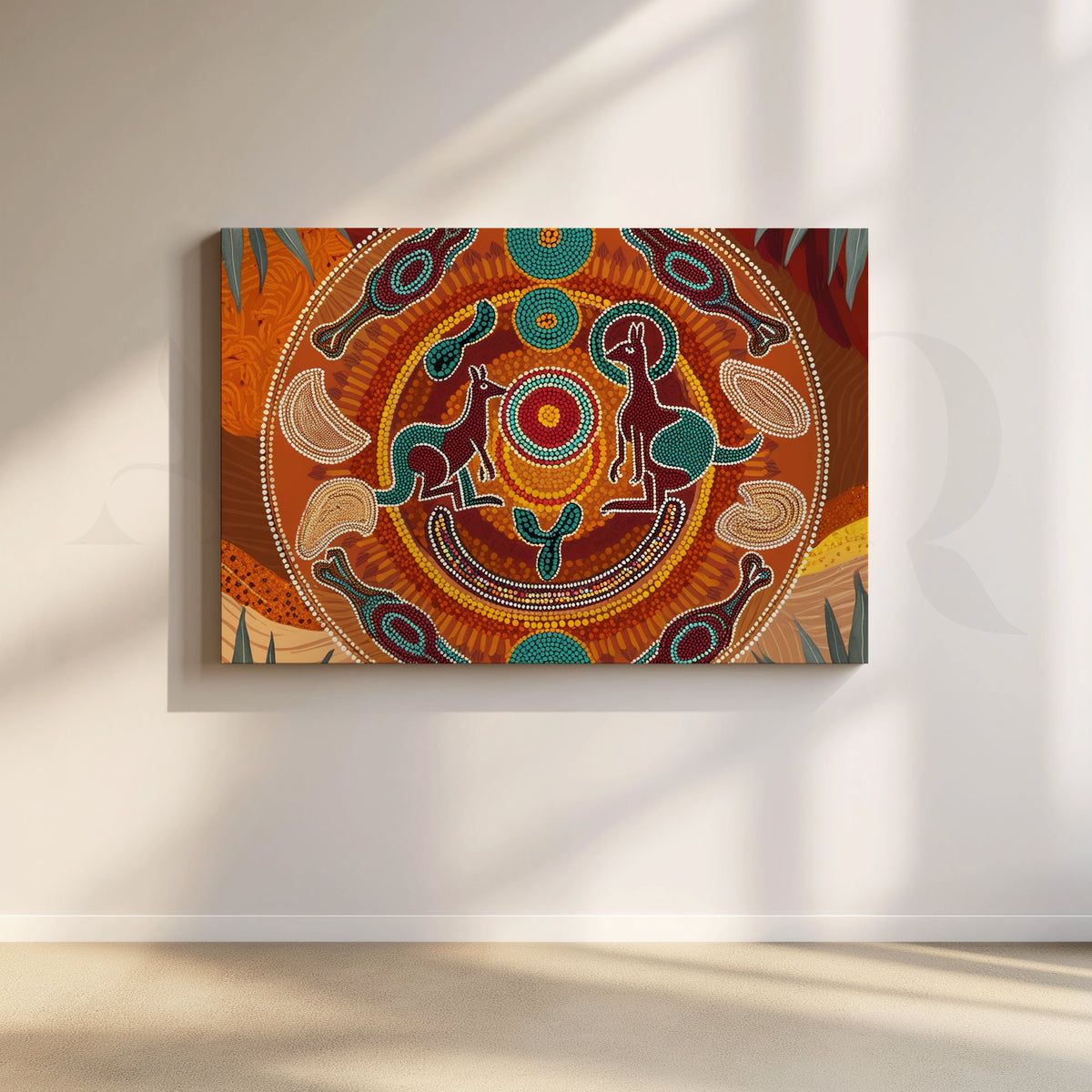 Circle of Earth Spirits Canvas Artwork – Asha Art Studio