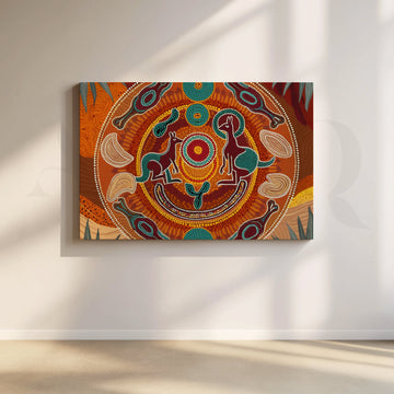 Circle of Earth Spirits Canvas Artwork – Asha Art Studio