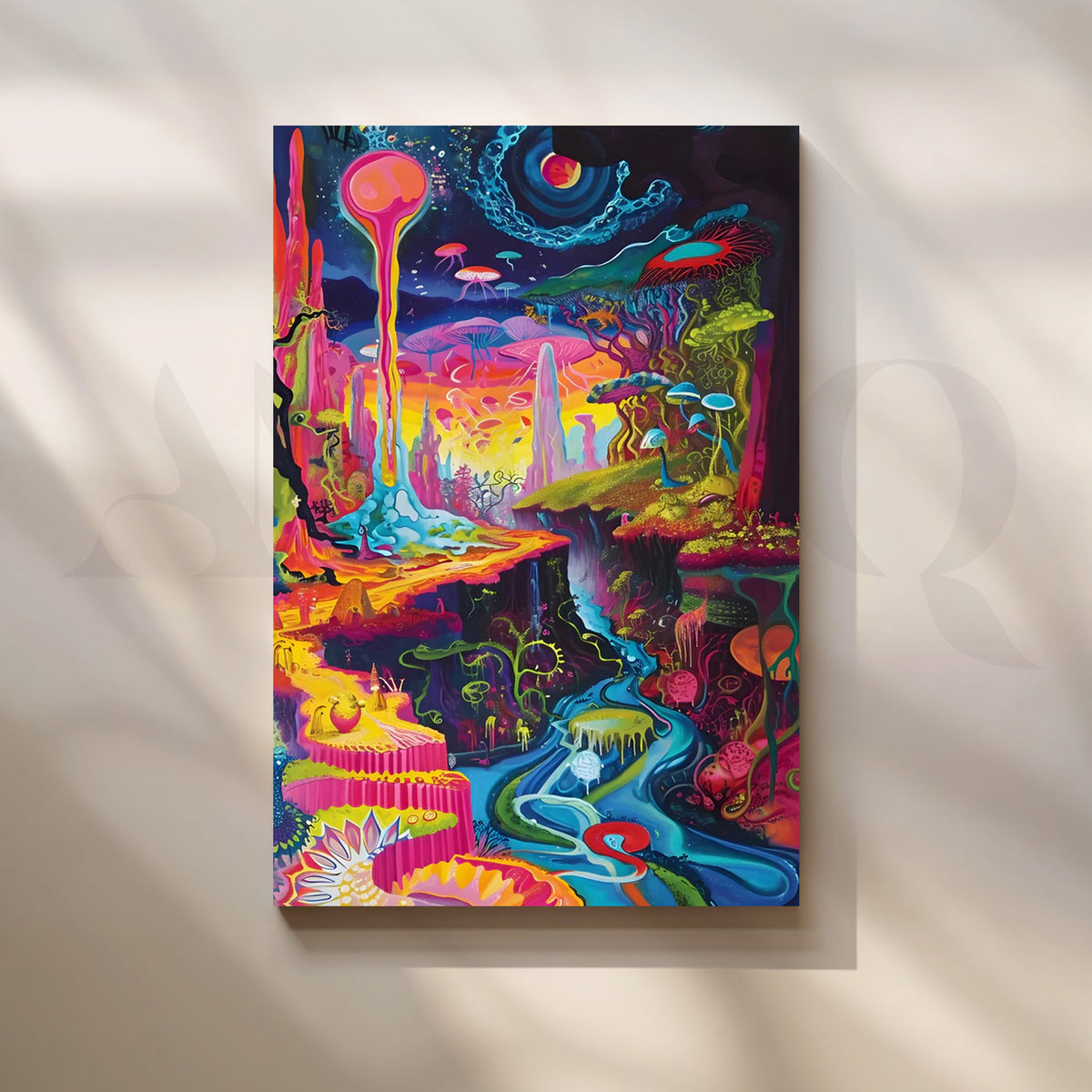 Cosmic Meltscape Canvas Painting for Home Office – Asha Art Studio