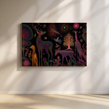 Gond Reverie Canvas Artwork – Asha Art Studio