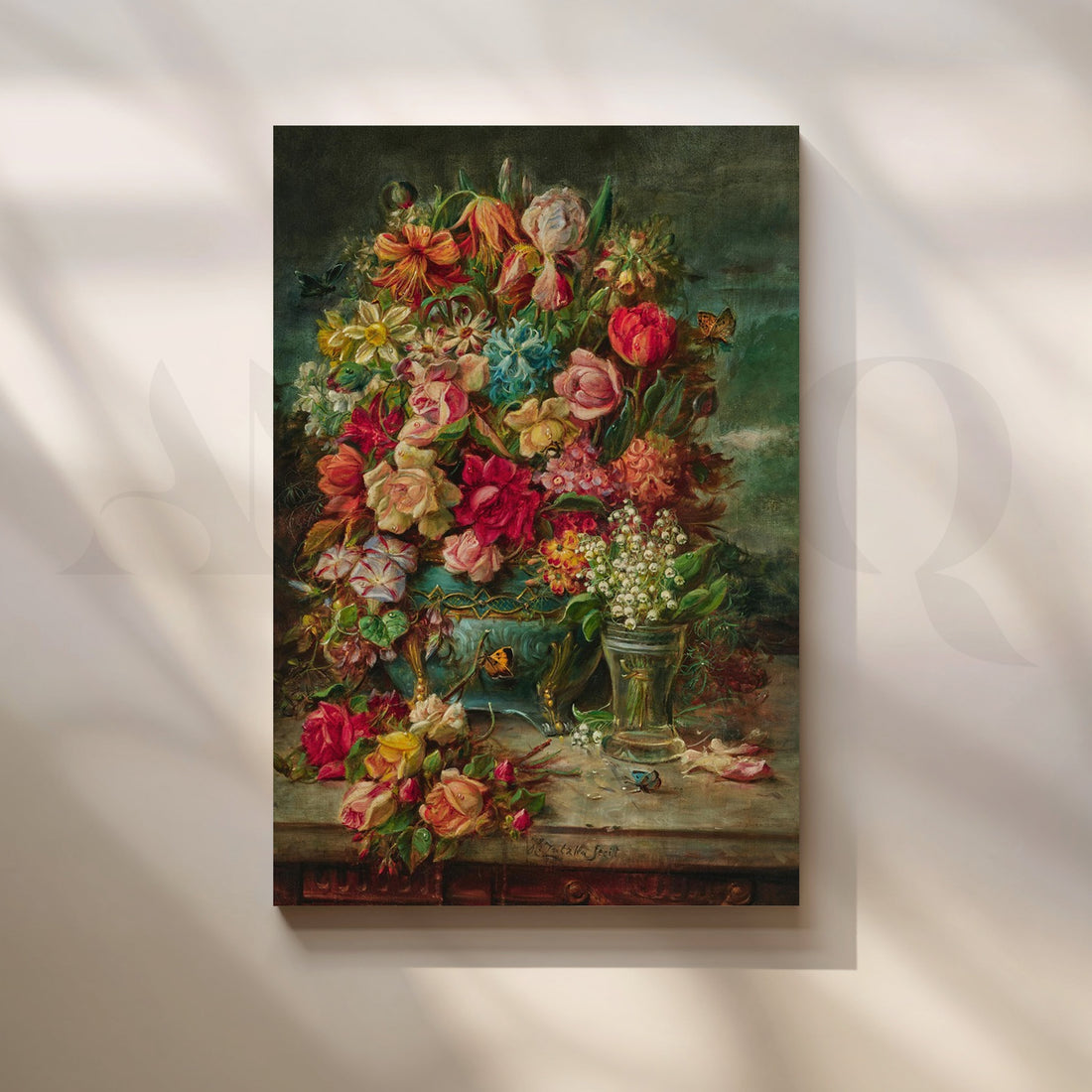 Bouquet of Mixed Flowers Canvas Artwork – Asha Art Studio