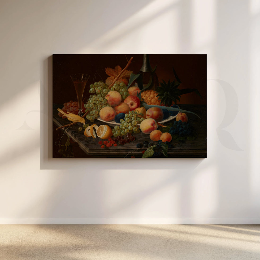 Peach and Grape Abundance Canvas Artwork – Asha Art Studio