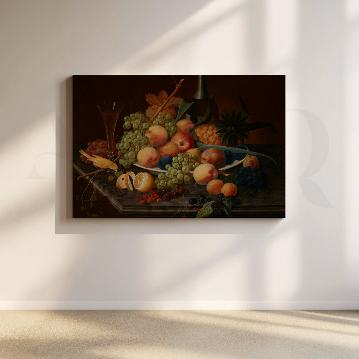 Peach and Grape Abundance Canvas Artwork – Asha Art Studio