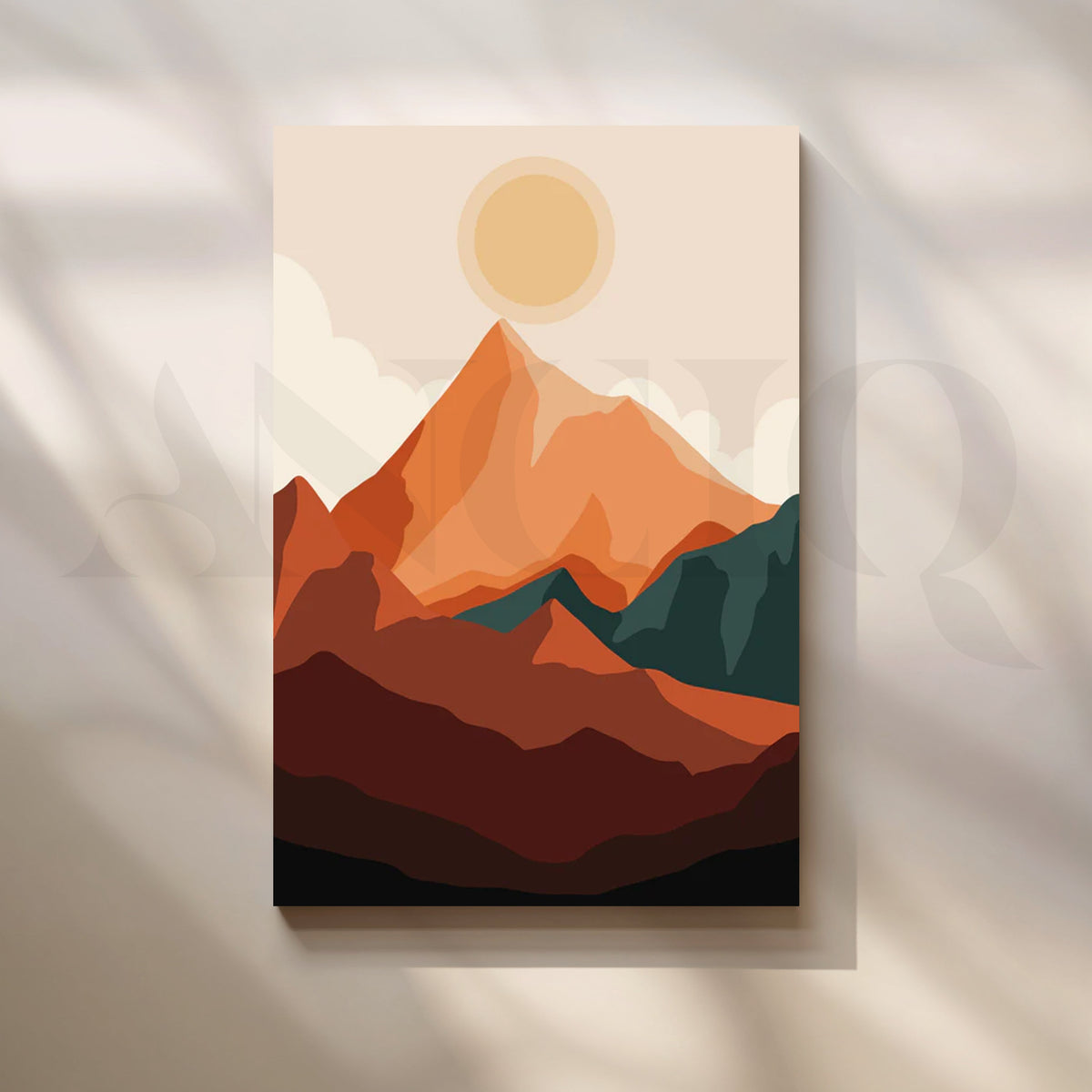 Terracotta Summit Canvas Painting for Home Office – Asha Art Studio