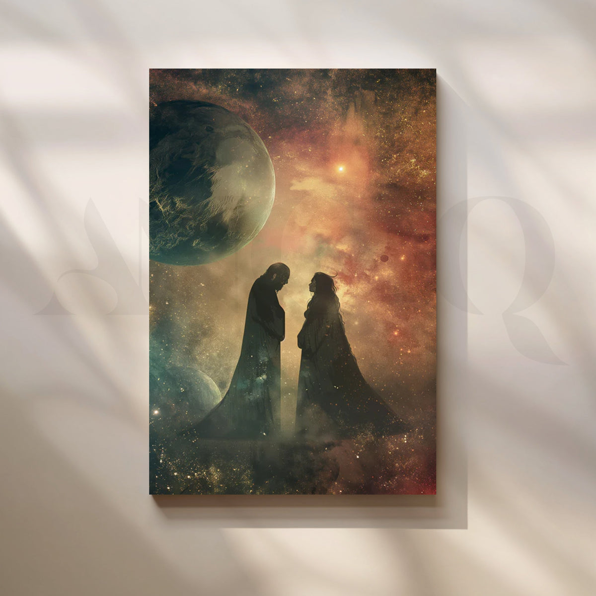 Cosmic Vow Canvas Artwork for Bedroom – Asha Art Studio