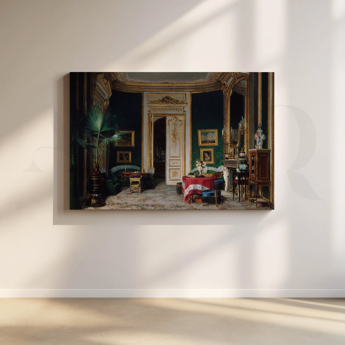 Victorian Living Room Interior Canvas Artwork – Asha Art Studio