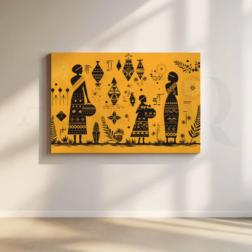 Golden Tribe Canvas Artwork – Asha Art Studio