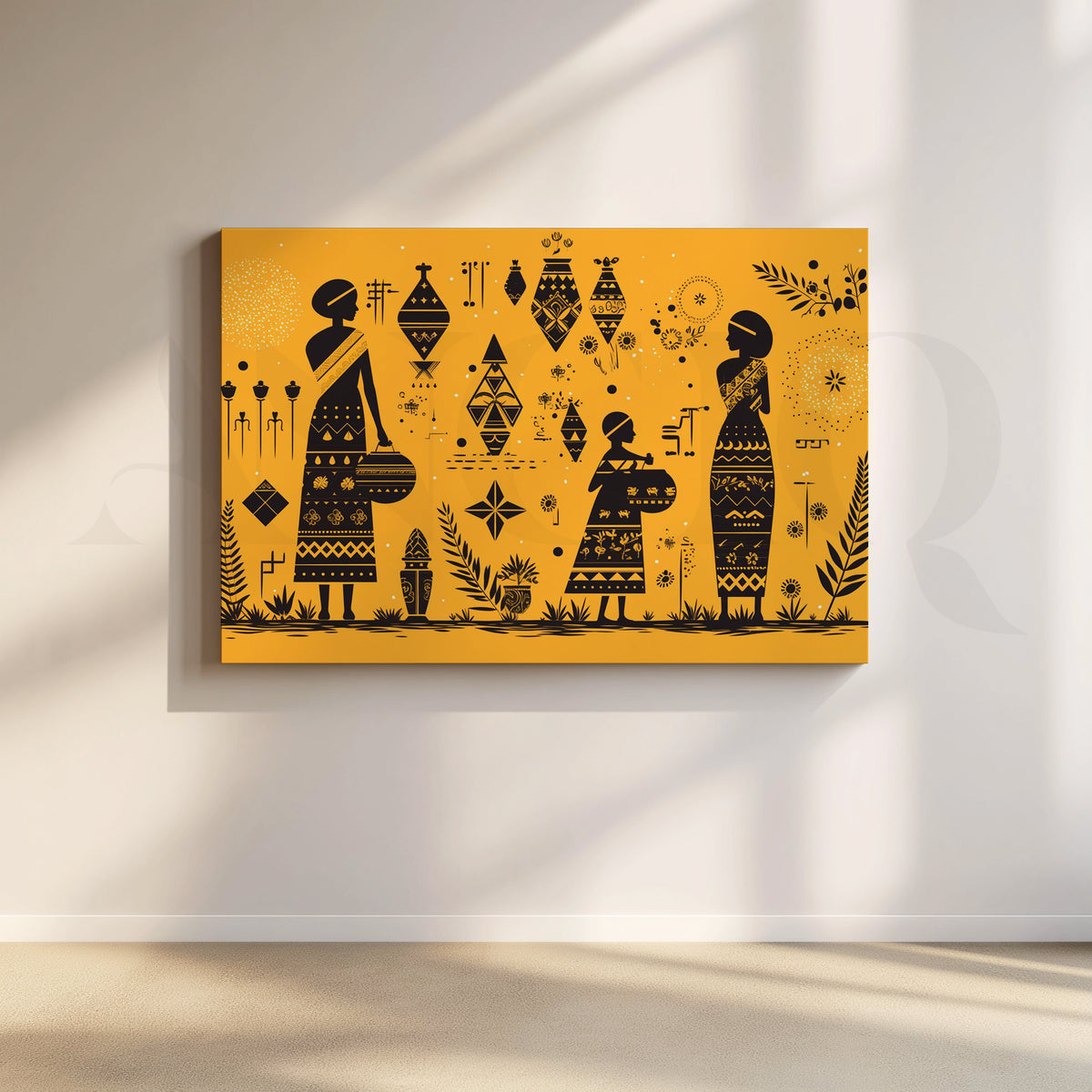 Golden Tribe Canvas Artwork – Asha Art Studio